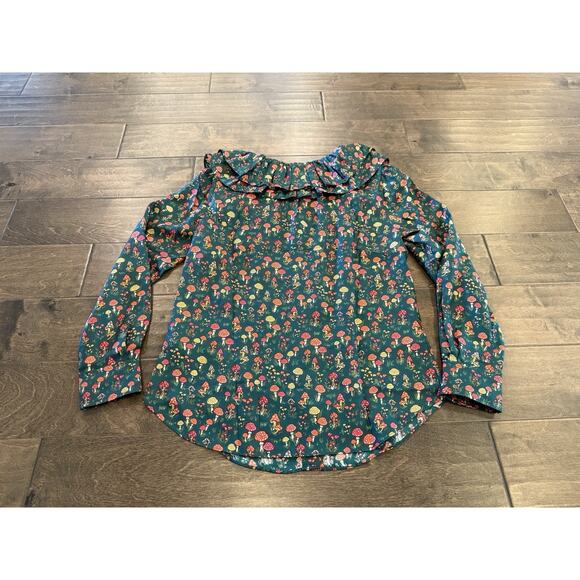 J.Crew Collection Silk-Twill Ruffle-Collar Top in Mushroom Floral Size XS NWT - Picture 3 of 9